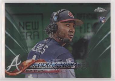 2018 Topps Chrome - [Base] - Green Refractor #72.2 - Image Variation - Ozzie Albies (Wearing Headset) /99