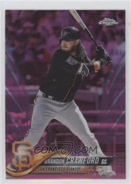 2018 Topps Chrome - [Base] - Pink Refractor #111 - Brandon Crawford