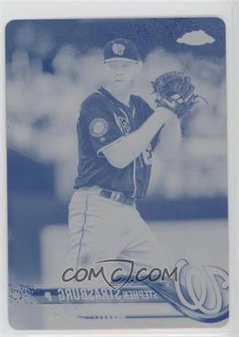 2018 Topps Chrome - [Base] - Printing Plate Cyan #185 - Stephen Strasburg /1