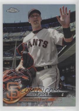 2018 Topps Chrome - [Base] #29.2 - SP Base Refractor - Photo Variation - Buster Posey (Waving in Dugout)