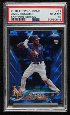 2018 Topps Chrome Sapphire Edition - Topps Online Exclusive [Base] #63 - Amed Rosario [PSA 10 GEM MT]