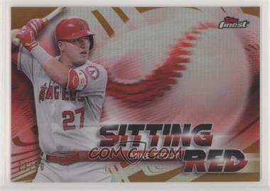 2018 Topps Finest - Sitting Red - Gold Refractor #SR-MT - Mike Trout /50