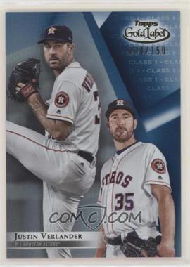 2018 Topps Gold Label - [Base] - Class 1 Blue #45 - Justin Verlander /150