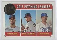 League Leaders - Jason Vargas, Carlos Carrasco, Corey Kluber #/25