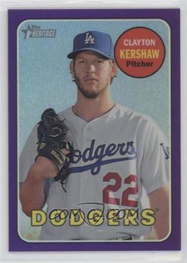 2018 Topps Heritage - [Base] - Hot Box Chrome Purple Refractor #THC-216 - Clayton Kershaw