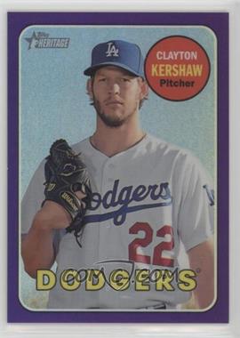 2018 Topps Heritage - [Base] - Hot Box Chrome Purple Refractor #THC-216 - Clayton Kershaw