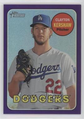 2018 Topps Heritage - [Base] - Hot Box Chrome Purple Refractor #THC-216 - Clayton Kershaw