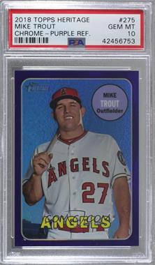 2018 Topps Heritage - [Base] - Hot Box Chrome Purple Refractor #THC-275 - Mike Trout [PSA 10 GEM MT]