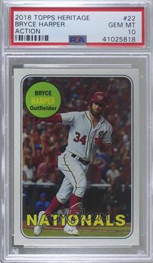 2018 Topps Heritage - [Base] #22.2 - SP - Action Variation - Bryce Harper (Running and Pointing) [PSA 10 GEM MT]