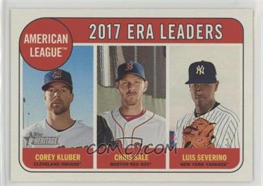 2018 Topps Heritage - [Base] #7 - League Leaders - Corey Kluber, Chris Sale, Luis Severino