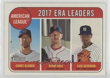 2018 Topps Heritage - [Base] #7 - League Leaders - Corey Kluber, Chris Sale, Luis Severino