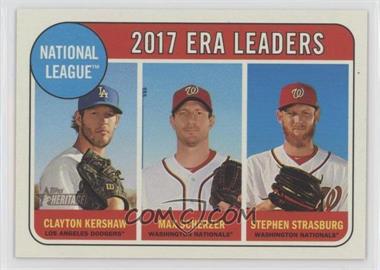 2018 Topps Heritage - [Base] #8 - League Leaders - Max Scherzer, Stephen Strasburg, Clayton Kershaw