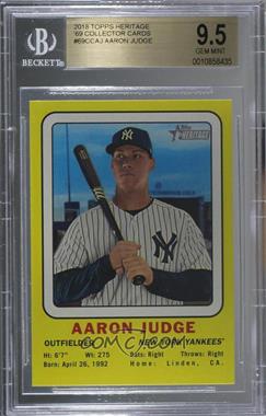 2018 Topps Heritage - Target 1969 Collector Cards #69CC-AJ - Aaron Judge [BGS 9.5 GEM MINT]