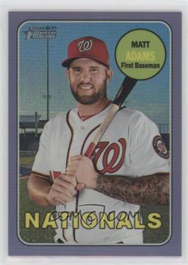 2018 Topps Heritage High Number - [Base] - Hot Box Chrome Purple Refractor #THC-537 - Matt Adams