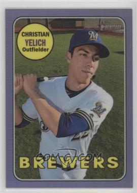 2018 Topps Heritage High Number - [Base] - Hot Box Chrome Purple Refractor #THC-720 - Christian Yelich