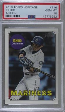 2018 Topps Heritage High Number - [Base] #716.2 - SP - Action Image Variation - Ichiro Suzuki [PSA 10 GEM MT]