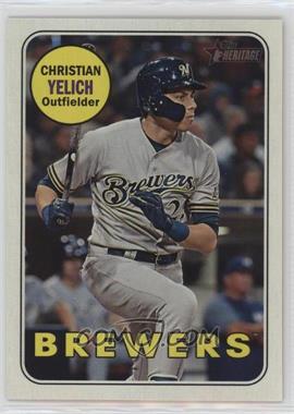 2018 Topps Heritage High Number - [Base] #720.2 - SP - Action Image Variation - Christian Yelich
