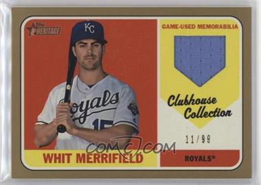 2018 Topps Heritage High Number - Clubhouse Collection Relics - Gold #CCR-WM - Whit Merrifield /99