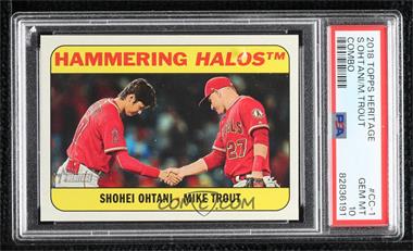 2018 Topps Heritage High Number - Combo Cards #CC-1 - Shohei Ohtani, Mike Trout [PSA 10 GEM MT]
