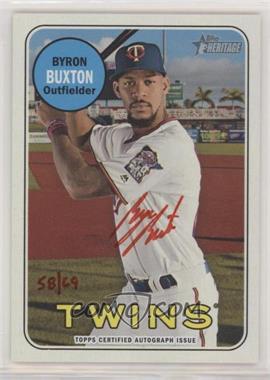 2018 Topps Heritage High Number - Real One Autographs - Red Ink #ROA-BB - Byron Buxton /69 [EX to NM]