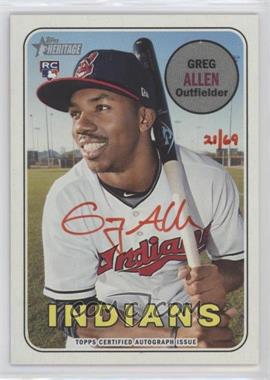 2018 Topps Heritage High Number - Real One Autographs - Red Ink #ROA-GA - Greg Allen /69