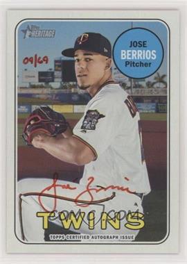 2018 Topps Heritage High Number - Real One Autographs - Red Ink #ROA-JBR - Jose Berrios /69