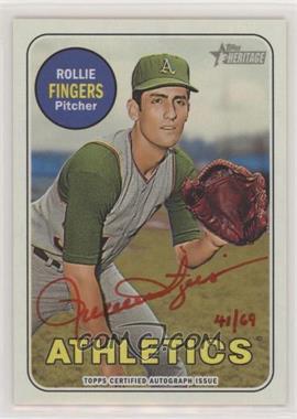 2018 Topps Heritage High Number - Real One Autographs - Red Ink #ROA-RF.1 - Rollie Fingers /69