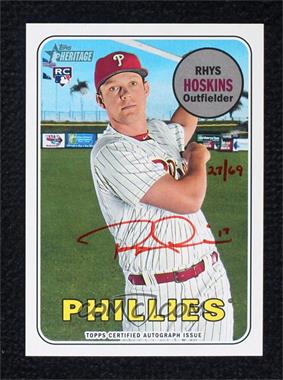 2018 Topps Heritage High Number - Real One Autographs - Red Ink #ROA-RH - Rhys Hoskins /69