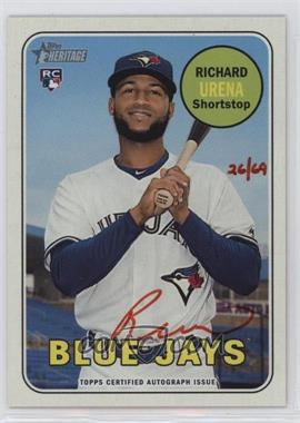 2018 Topps Heritage High Number - Real One Autographs - Red Ink #ROA-RU - Richard Urena /69