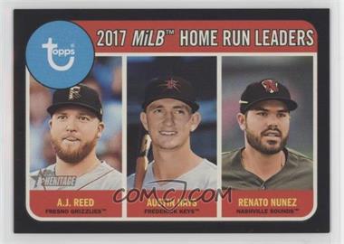 2018 Topps Heritage Minor League Edition - [Base] - Black #191 - League Leaders - A.J. Reed, Austin Hays, Renato Nunez /50