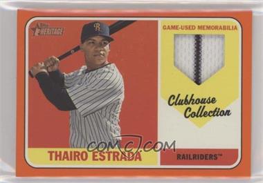 2018 Topps Heritage Minor League Edition - Clubhouse Collection Relics - Orange Patch #CCR-TE - Thairo Estrada /25
