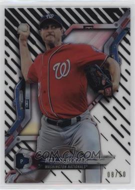 2018 Topps High Tek - [Base] - Pattern 1 Waves/Diagonals Black Rainbow Foil #HT-MS - Max Scherzer /50