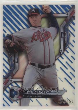 2018 Topps High Tek - [Base] - Pattern 1 Waves/Diagonals Blue Rainbow Foil #HT-TG - Tom Glavine /150