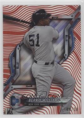 2018 Topps High Tek - [Base] - Pattern 1 Waves/Diagonals Red Galactic Diffractor #HT-BWI - Bernie Williams /10