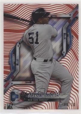 2018 Topps High Tek - [Base] - Pattern 1 Waves/Diagonals Red Rainbow Foil #HT-BWI - Bernie Williams /10