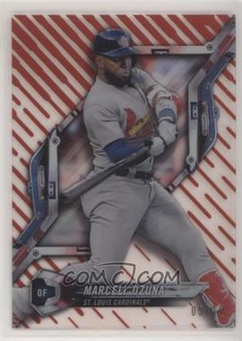 2018 Topps High Tek - [Base] - Pattern 1 Waves/Diagonals Red Rainbow Foil #HT-MO - Marcell Ozuna /10