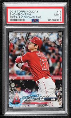 2018 Topps Holiday - WalMart Mega Box [Base] - Metallic Snowflake #HMW17 - Shohei Ohtani [PSA 9 MINT]