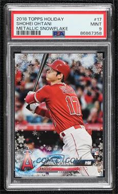 2018 Topps Holiday - WalMart Mega Box [Base] - Metallic Snowflake #HMW17 - Shohei Ohtani [PSA 9 MINT]