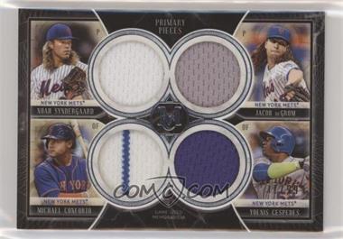 2018 Topps Museum Collection - Primary Pieces Quad Relics #FPQR-NYM - Noah Syndergaard, Michael Conforto, Jacob deGrom, Yoenis Cespedes /99