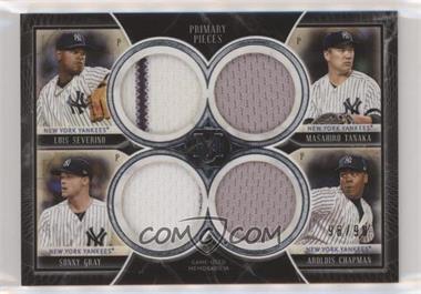 2018 Topps Museum Collection - Primary Pieces Quad Relics #FPQR-YAN - Luis Severino, Sonny Gray, Masahiro Tanaka, Aroldis Chapman /99