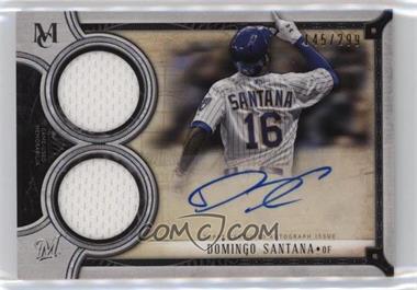 2018 Topps Museum Collection - Signature Swatches Dual Relic Autographs #DRA-DS - Domingo Santana /299