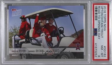 2018 Topps Now - Road to Opening Day #OD-182 - Justin Upton, Shohei Ohtani, Mike Trout /1854 [PSA 8 NM‑MT]