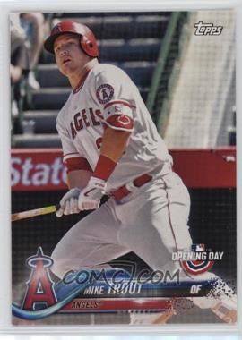 2018 Topps Opening Day - [Base] #4.1 - Mike Trout (Batting Follow-Through)