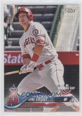 2018 Topps Opening Day - [Base] #4.1 - Mike Trout (Batting Follow-Through)