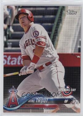 2018 Topps Opening Day - [Base] #4.1 - Mike Trout (Batting Follow-Through)