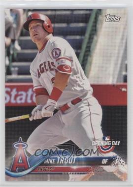 2018 Topps Opening Day - [Base] #4.1 - Mike Trout (Batting Follow-Through)