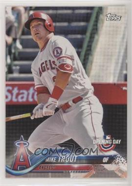 2018 Topps Opening Day - [Base] #4.1 - Mike Trout (Batting Follow-Through)