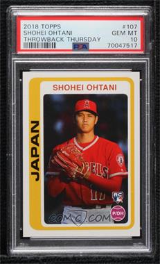 2018 Topps Throwback Thursday #TBT - Online Exclusive [Base] #107 - 1977-78 Topps Footballer Design - Shohei Ohtani /1672 [PSA 10 GEM MT]