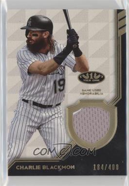 2018 Topps Tier One - Tier One Relics #T1R-CB - Charlie Blackmon /400