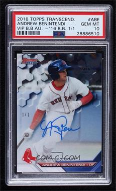 2018 Topps Transcendent Party - Stamped Buybacks #16BB-B16-ABE - Andrew Benintendi (2016 Bowman's Best - Best of 16 Autographs) /1 [PSA 10 GEM MT]